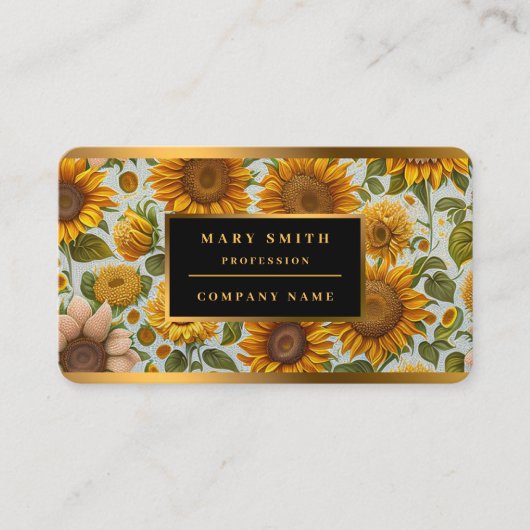 Prachtige moderne zonnebloemoCollectie Visitekaartje (Voorkant)