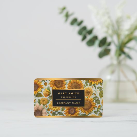 Prachtige moderne zonnebloemoCollectie Visitekaartje (Staand voorkant)