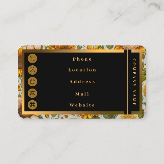 Prachtige moderne zonnebloemoCollectie Visitekaartje (Achterkant)
