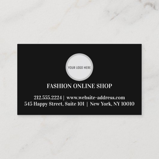 Prachtige moderne zwarte mode visitekaartje (Achterkant)