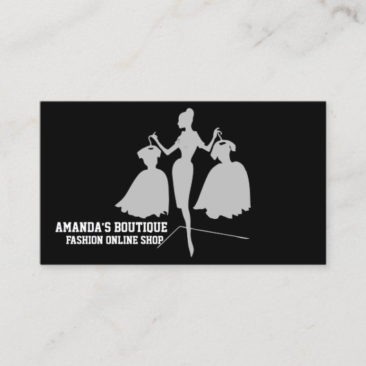 Prachtige moderne zwarte mode visitekaartje (Voorkant)