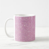 Prachtige, modieuze zachte paarse glitter koffiemok (Links)