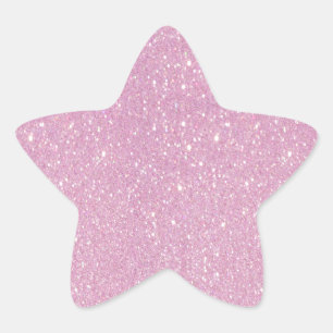 Prachtige, modieuze zachte paarse glitter ster sticker