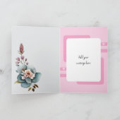 Prachtige moeder bloemenroze verjaardag kaart (Binnen)