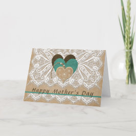 Prachtige Moederdag Kaart met kant en hart