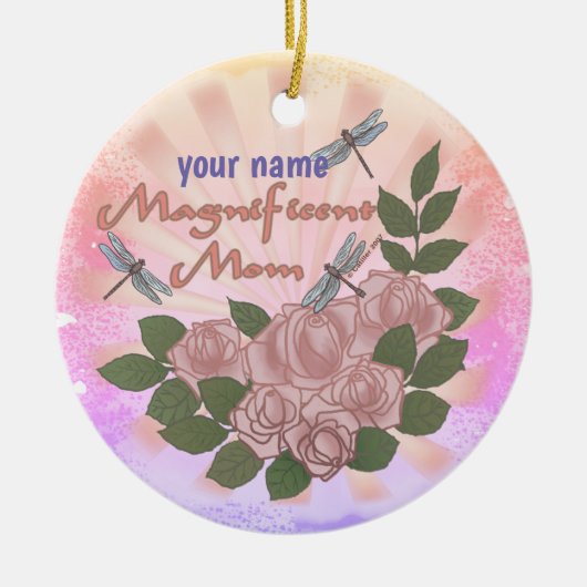 Prachtige Moederrozen Keramisch Ornament (Voorkant)