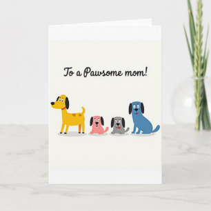 Prachtige Moedersdag kaart met honden vrienden