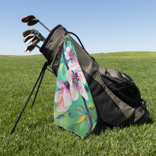 Prachtige monogram van de Japanse Sakura Cherry Golfhanddoek (Groen)