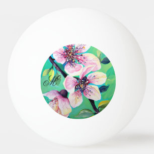 Prachtige monogram van de Japanse Sakura Cherry Pingpongbal