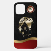Prachtige Monogrammed African Queen iPhone 12 Hoes (Achterkant)