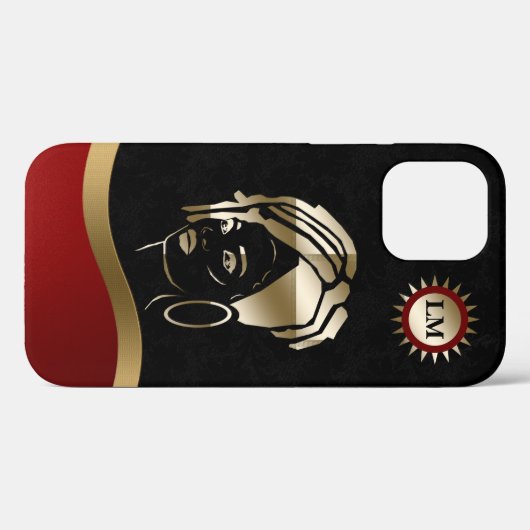 Prachtige Monogrammed African Queen iPhone 12 Hoes (Achterkant (horizontaal))