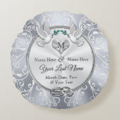 Prachtige Monogrammed-Huwelijkscadeaus voor de Bri Rond Kussen (Voorkant)