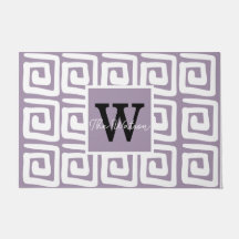 Prachtige monogrammen van de griekse sleutel paars