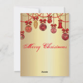 Prachtige, mooie, dunne kerstballen feestdagenkaart (Achterkant)