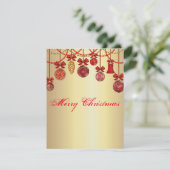 Prachtige, mooie, dunne kerstballen feestdagenkaart (Staand voorkant)
