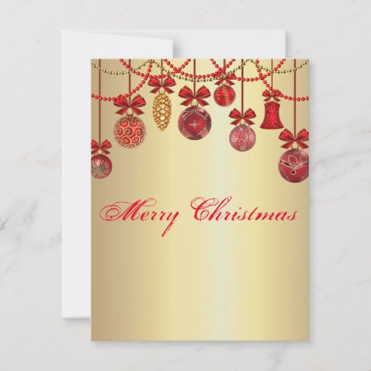 Prachtige, mooie, dunne kerstballen feestdagenkaart (Voorkant)