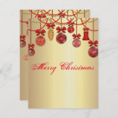 Prachtige, mooie, dunne kerstballen feestdagenkaart (Voorkant / Achterkant)