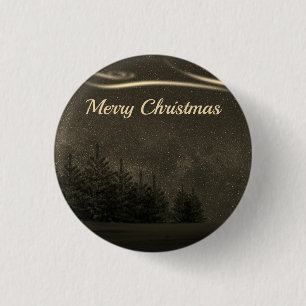 Prachtige, mooie, dunne kerstkerst ronde button 3,2 cm