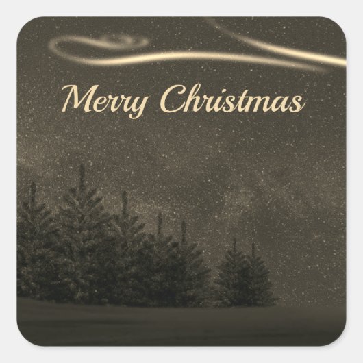 Prachtige, mooie, dunne kerstkerst vierkante sticker (Voorkant)