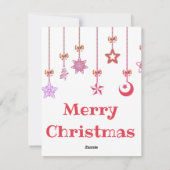 Prachtige, mooie, dunne kerstroze kogels feestdagenkaart (Achterkant)