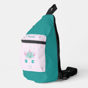 Prachtige Mooie Eenhoorn Bloemen Gezicht 1 Sling Bag