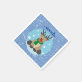 Prachtige mooie kerstrendiertjes servet (Hoek)