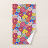Prachtige, mooie kleurrijke bloemen bad handdoek (Handdoek)