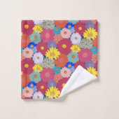 Prachtige, mooie kleurrijke bloemen bad handdoek (Wasdoekje)
