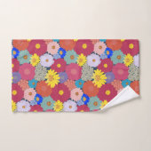 Prachtige, mooie kleurrijke bloemen bad handdoek (Handdoek)