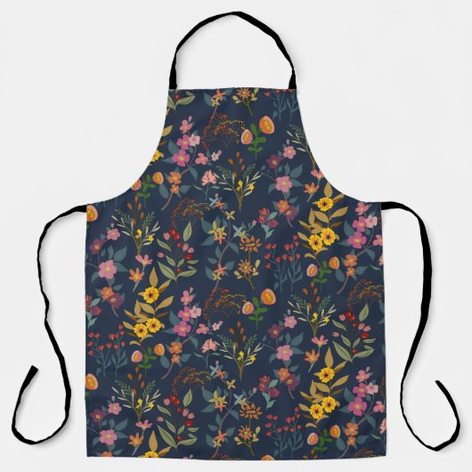 Prachtige, mooie kleurrijke bloemen schort (Voorkant)