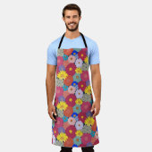 Prachtige, mooie, kleurrijke bloemen schort (Gedragen)