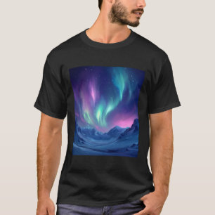 Prachtige mooie noorderlicht kleurrijk t-shirt