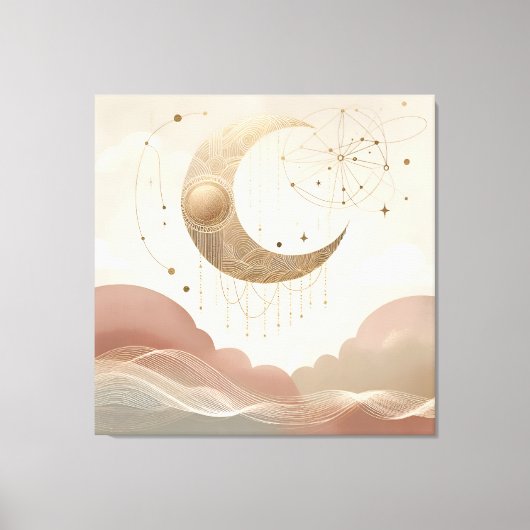 Prachtige Moon Canvas Art Afdruk (Voorkant)