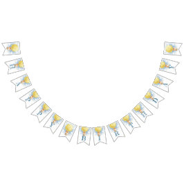 Prachtige Moon luchtballon waterverf Vlaggetjes