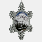 Prachtige Mount Rainier Tin Sneeuwvlok Ornament (Links)