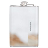 Prachtige Mountain Bluebird op strandstronk Heupfles (Achterkant)