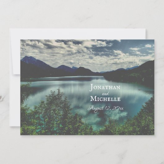 Prachtige Mountain Lake Reflections bruiloft Kaart (Voorkant)