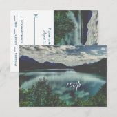 Prachtige Mountain Lake Reflections bruiloft RSVP Kaartje (Voorkant / Achterkant)