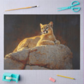 Prachtige Mountain Lion Schilderachtig decoupage Tissuepapier (Craft)