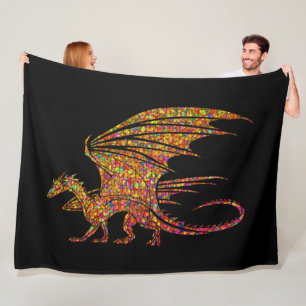 Prachtige Mozaïek Draak Fleece Deken