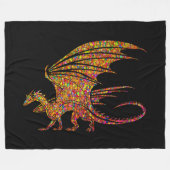 Prachtige Mozaïek Draak  Fleece Deken (Voorkant (Horizontaal))