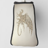 Prachtige Mozaïek Draak Goud Golfheadcover (Draai 90)