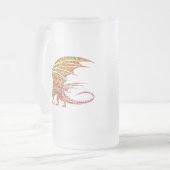 Prachtige Mozaïek Draak Matglas Bierpul (Voorkant links)