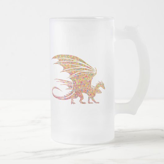 Prachtige Mozaïek Draak Matglas Bierpul (Rechts)