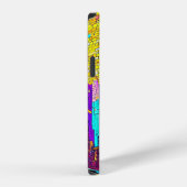 Prachtige Mozaïek Glas in lood Neon Cyberpunk City iPhone Hoesje (Rechterkant)