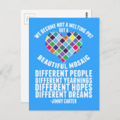 Prachtige mozaïek van Diversity Quote Briefkaart (Voorkant / Achterkant)