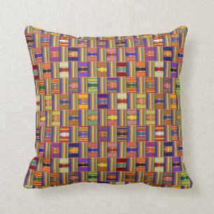 Prachtige Multi-Color Glas in lood Kente Kussen