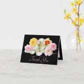 Prachtige Multicolor Rozen Bloemenboeket Dank u Kaart (Gele Bloem)