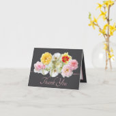 Prachtige Multicolor Rozen Bloemenboeket Dank u Kaart (Gele Bloem)