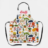 Prachtige multiprint met aanpasbare naam schort (Voorkant)